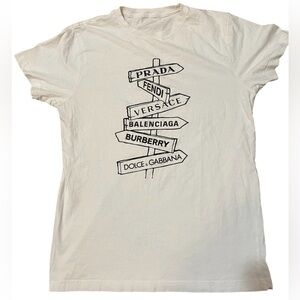 Designer Signpost Prada Fendi Versace Burberry Graphic Tshirt Size Medium